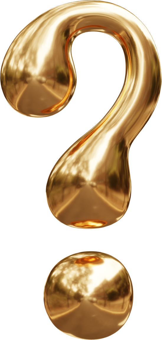 3D Question Mark Golden Symbol